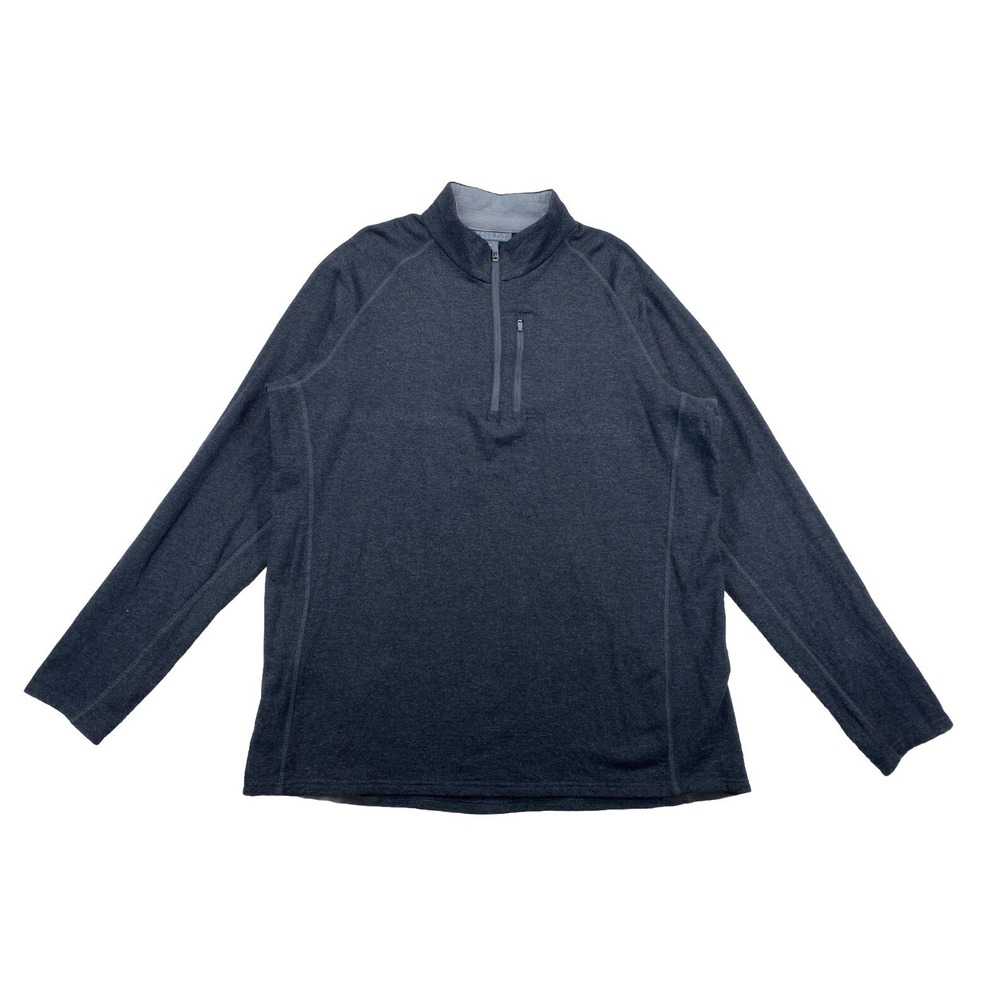 Free Fly 1/4 Sweater Men's XXL Gray Bamboo Fleece Pullover Pocket (Corp‎ Logo)